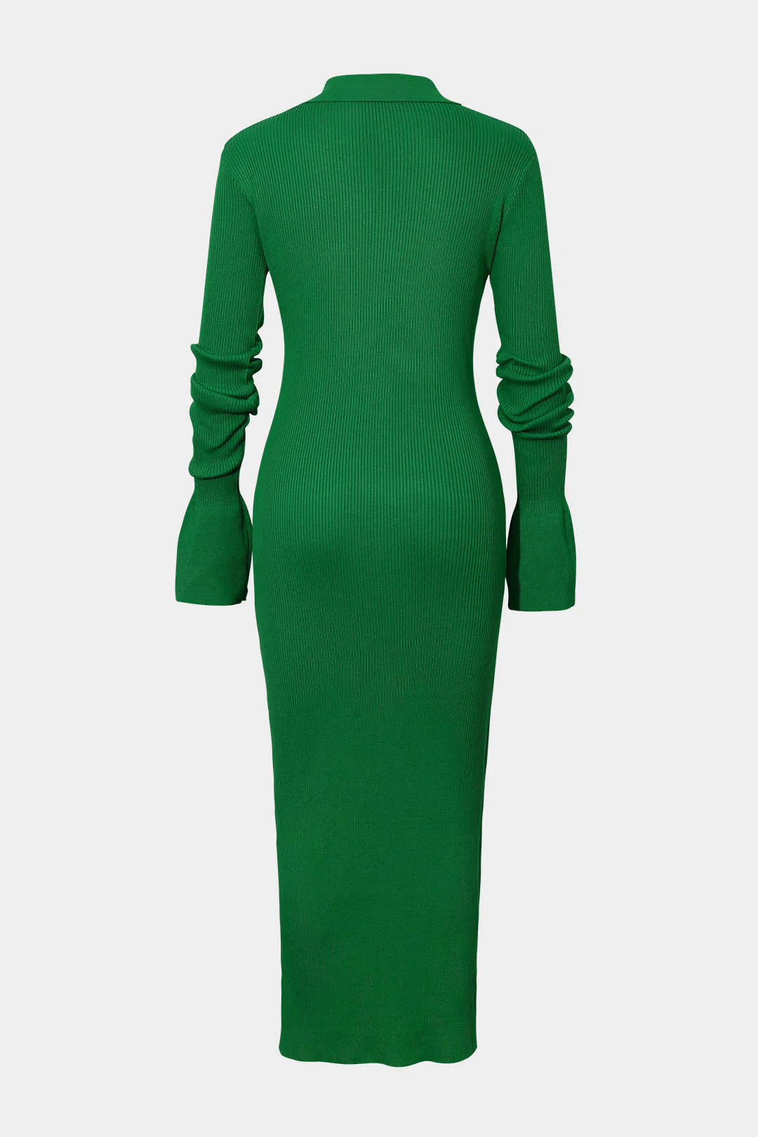 Shell Sleeve Ribbed Buttons Down Maxi Dress Mesh - Image 8