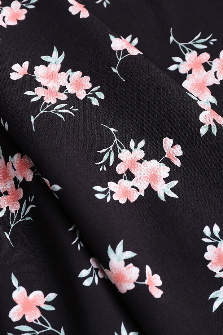 Floral Tie Front Midi Dress - Image 5